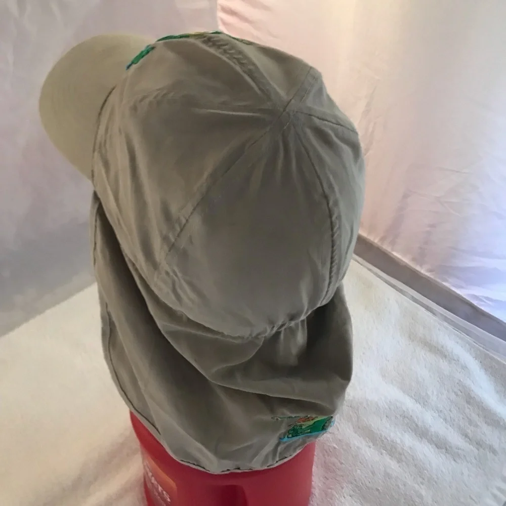 OK Embroidery Miami Beach Adjustable XS-S Alligator Art Neck Flap Beach Cap